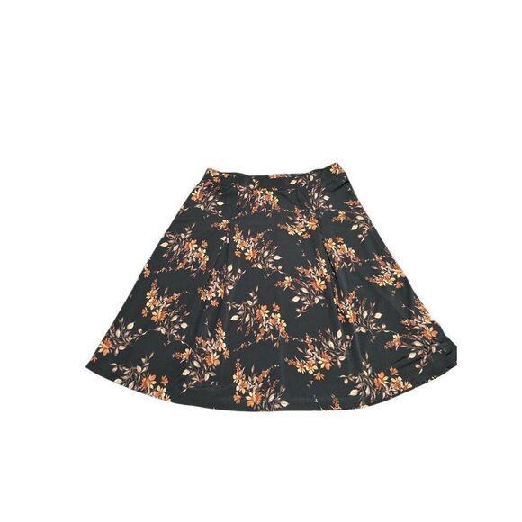 Gilli Black Floral Pleated Skirt Large - Picture 1 of 3